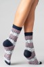 Женские высокие шерстяные носки с принтом снежинки Giulia Ws3 wool 2304 - фото 10