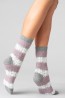 Женские высокие шерстяные носки с принтом снежинки Giulia Ws3 wool 2304 - фото 4