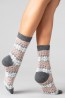 Женские высокие шерстяные носки с принтом снежинки Giulia Ws3 wool 2304 - фото 8