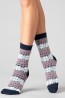 Женские высокие шерстяные носки с принтом снежинки Giulia Ws3 wool 2304 - фото 9