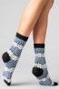 Женские высокие шерстяные носки с принтом снежинки Giulia Ws3 wool 2304 - фото 6