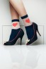 Женские модные высокие прозрачные носки с сердечками Giulia WSM-013 - фото 4