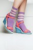 Женские модные высокие прозрачные носки в полоску Giulia WSM-017 - фото 6