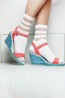 Женские модные высокие прозрачные носки в полоску Giulia WSM-017 - фото 8