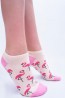 Хлопковые женские укороченные носки с принтом фламинго Giulia WSS-015 - фото 1