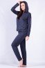 Синий женский комплект с брюками и кофтой на молнии Oxouno 0716 footer 02 - фото 1