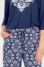 Женская пижама из вискозы с принтованными брюками Key LHS 578 - фото 4