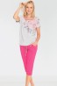 Женская хлопковая летняя пижама с розовыми бриджами Key LNS 746 - фото 2