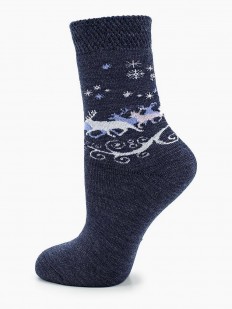 Женские утепленные носки с зимним рисунком