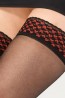 Черные чулки 15 den с силиконовой резинкой с красными сердечками Pretty polly Fashion - фото 2