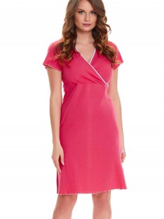Розовая женская сорочка хлопковая для беременных и кормящих