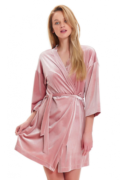 Женский розовый велюровый халат Doctor Nap SWW.9483 - фото 1