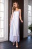 Атласная длинная белая сорочка платье на тонких бретелях Mia-Mia EVELIN 17538 - фото 2