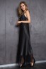 Атласная длинная черная сорочка платье на тонких бретелях Mia-Mia EVELIN 17538 - фото 3