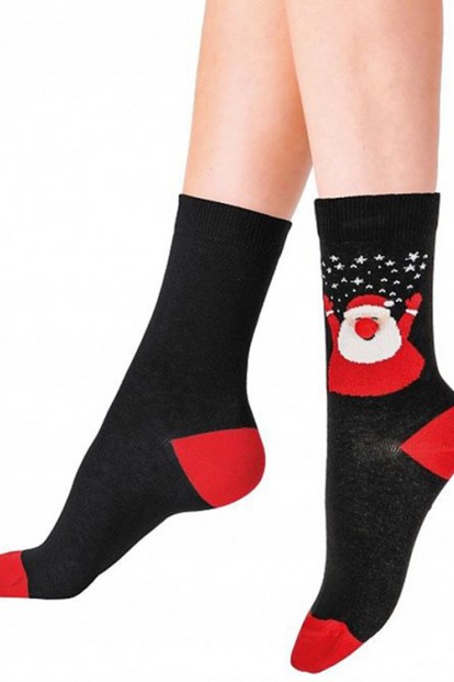 Женские хлопковые носки с дедом морозом Pretty polly Christmas socks AXZ9 - фото 1