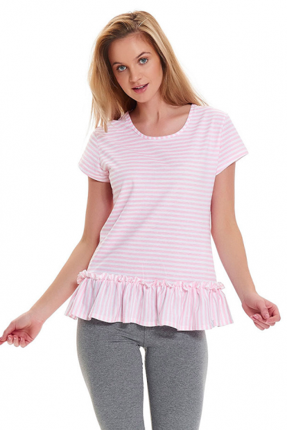 Женская пижама с леггинсами и розовой футболкой Doctor Nap PM.9443 - фото 1