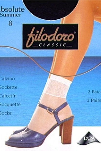 Женские летние капроновые носки 2 пары Filodoro Classic Absolute 8 Calzino - фото 1