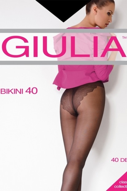 Классические колготки с кружевными трусиками Giulia BIKINI 40 - фото 1